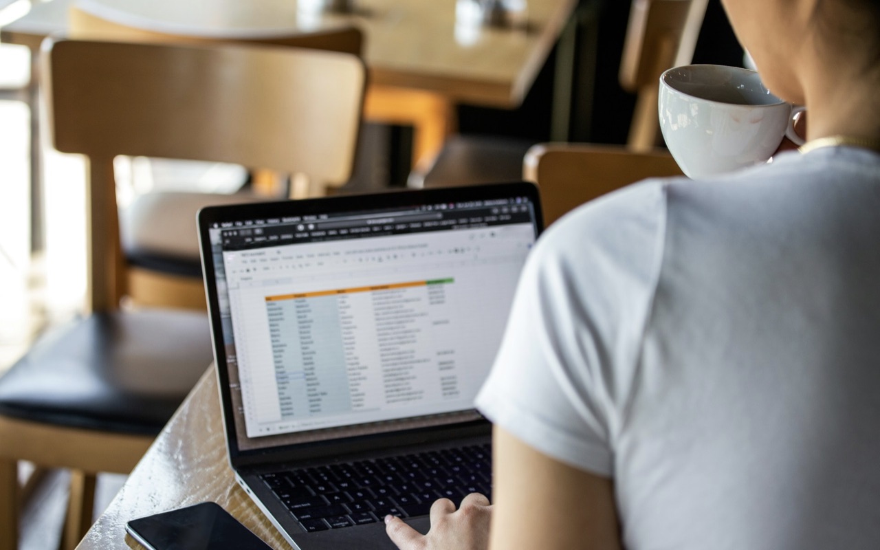 An entrepreneur checking her business cash flow